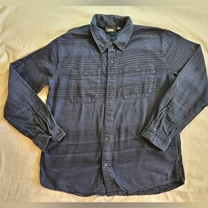 Vans Boys Blue And Black Plaid Long Sleeve Button Up Shirt Size XL